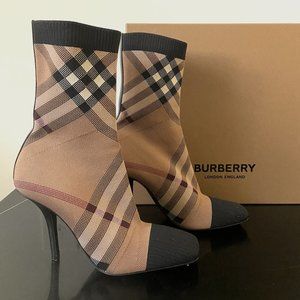 BURBERRY Dolman Check Ankle Boot